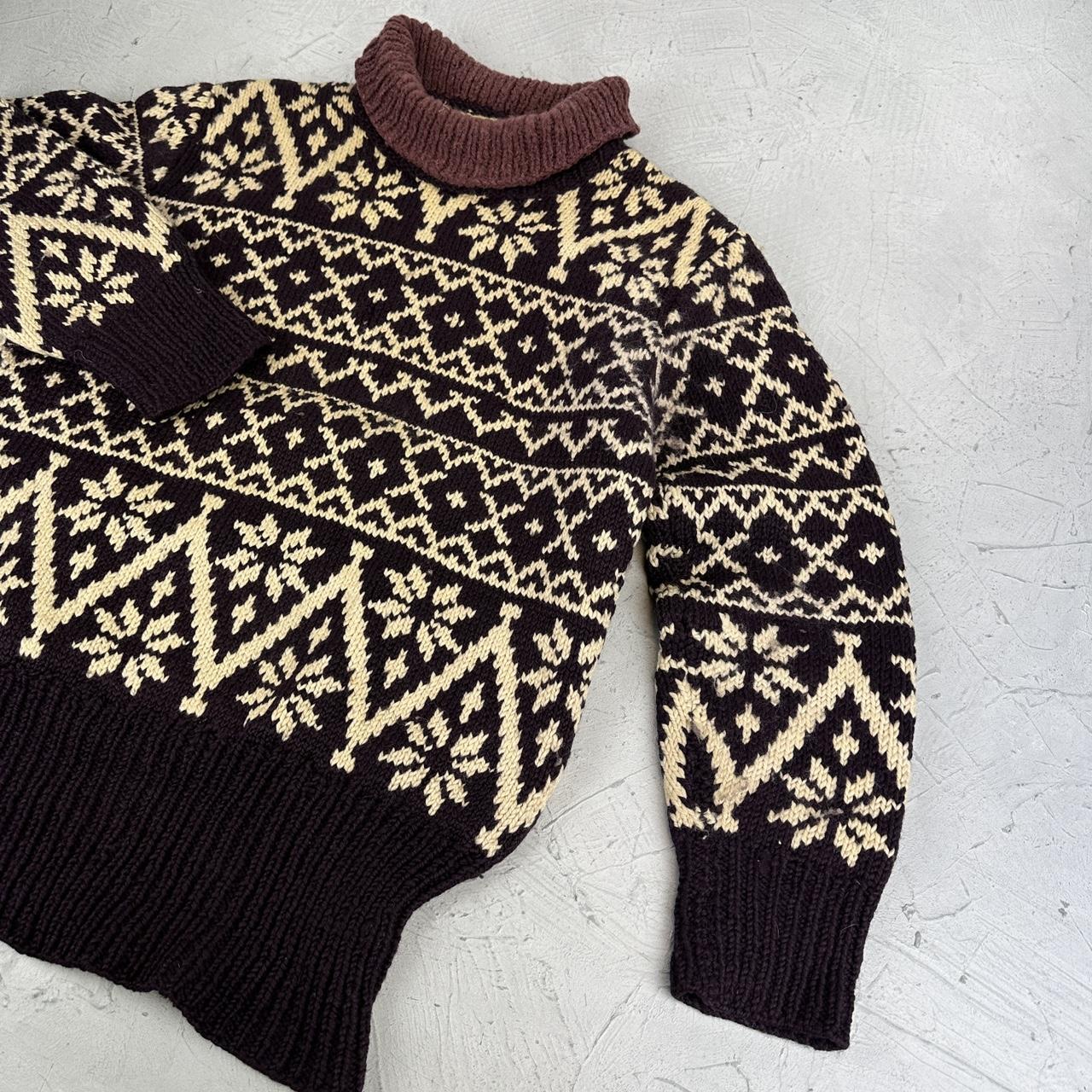 Hand Knit 90's Woollen Sweatshirt - Large
