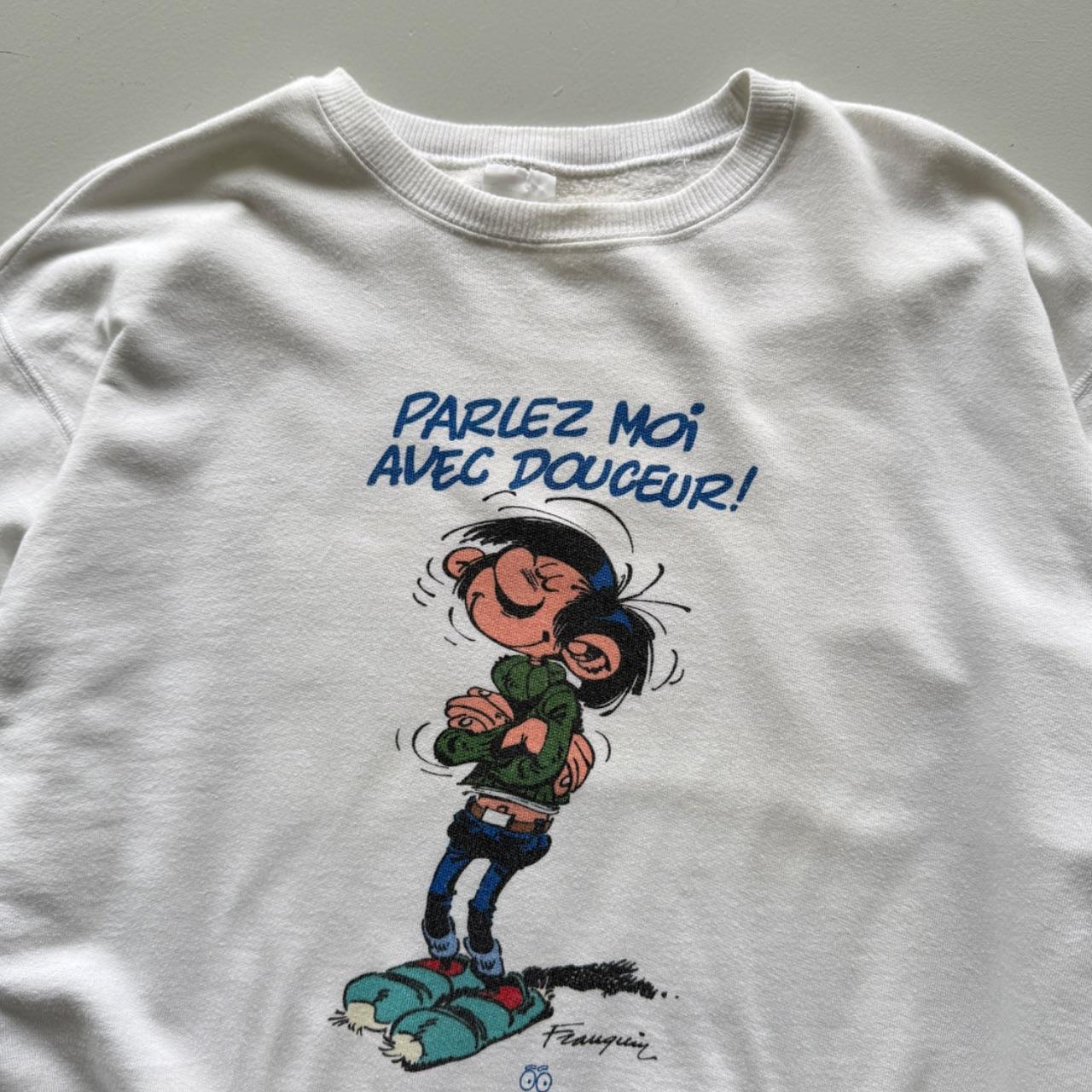 White French Cartoon 90s Vintage Graphic Sweatshirt - Small