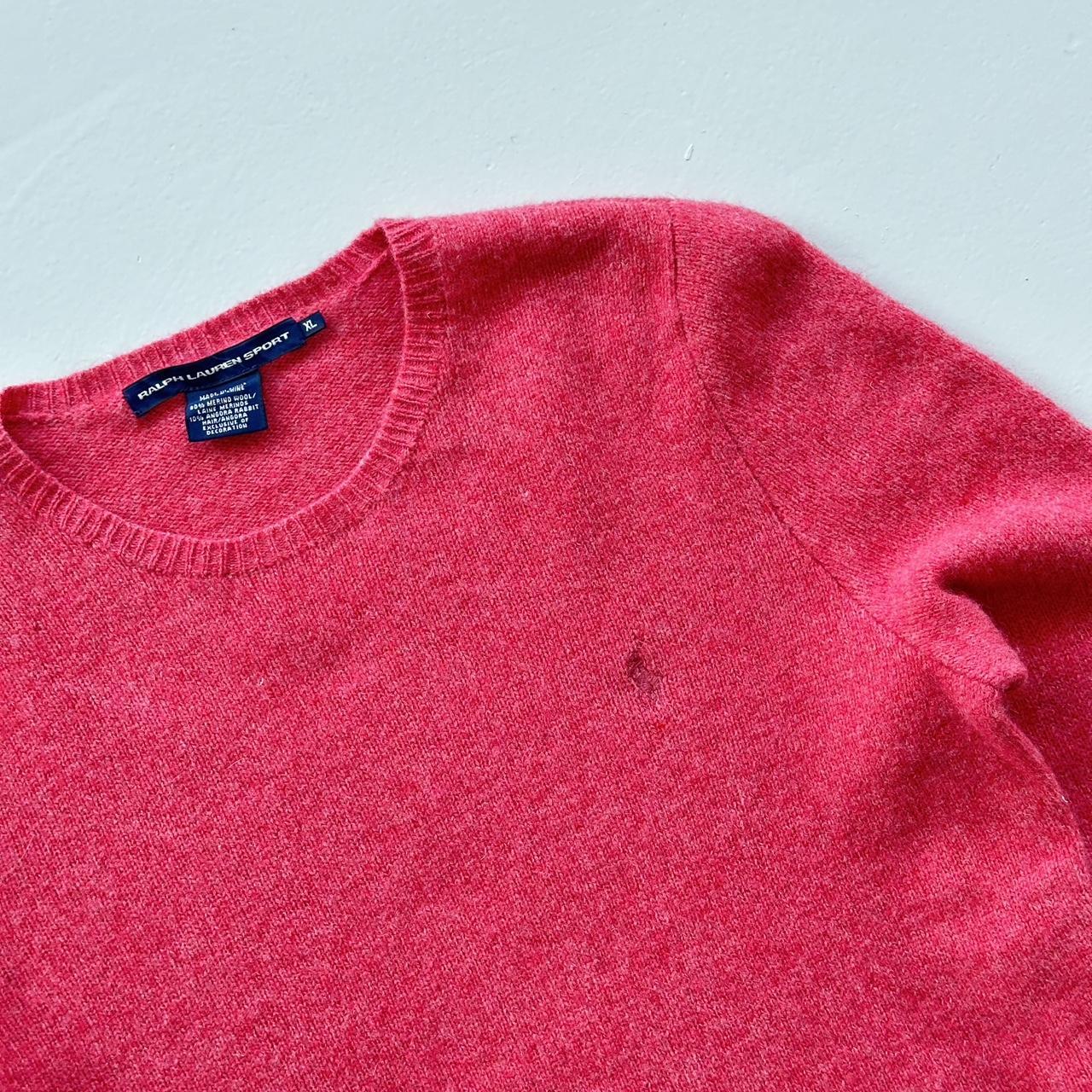Pink Woollen Polo Ralph Lauren Vintage Crewneck Sweatshirt - Womens Medium Size 10