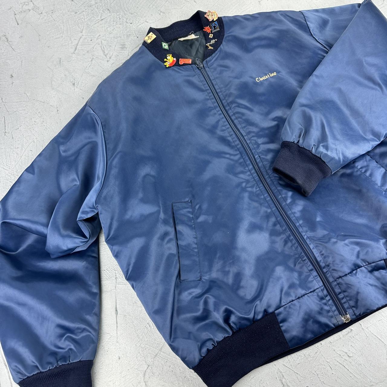 Vintage 80's Large Satin bomber Jacket - Large