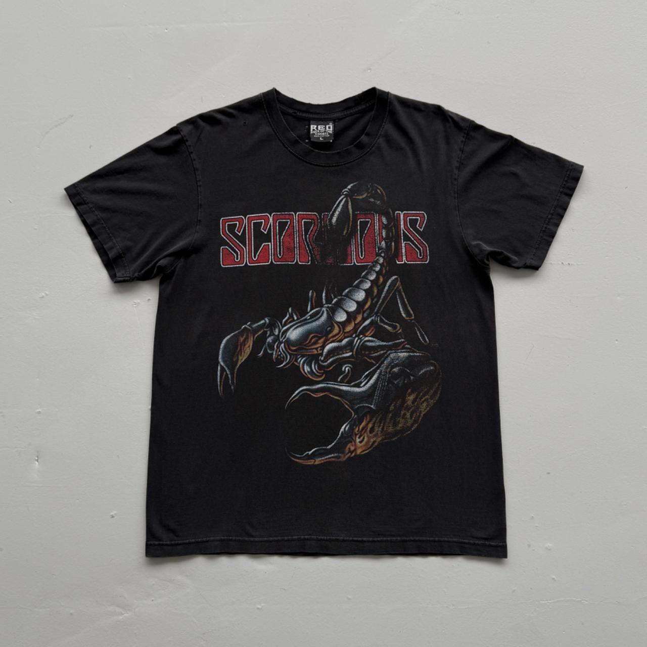 Black Heavy Metal Scorpions 90s Vintage Graphic T-Shirt - Large