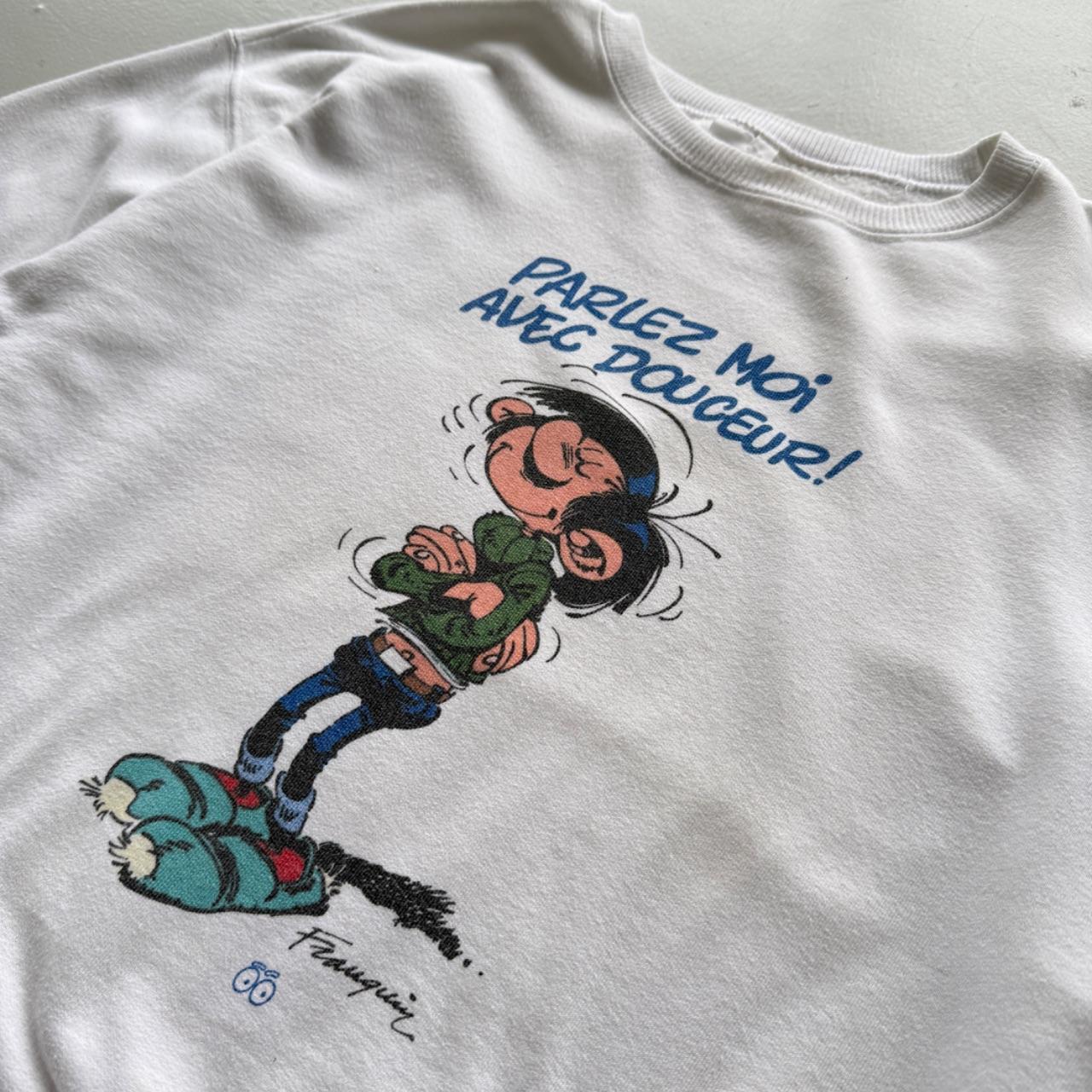 White French Cartoon 90s Vintage Graphic Sweatshirt - Small