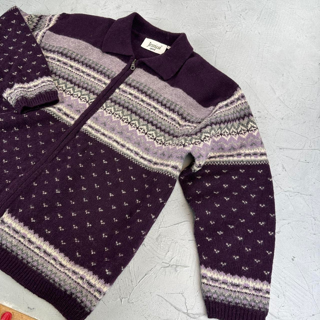 Jessica Shetland Wool 90's Knitted Sweatshirt - Medium
