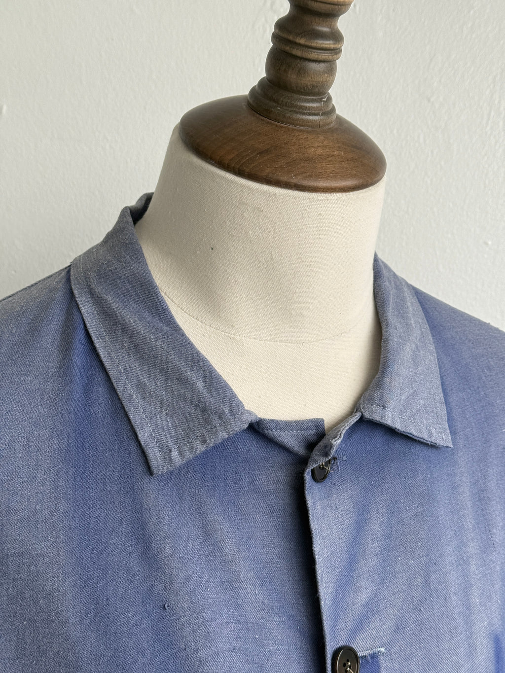 Blue French 1970's Vintage Workwear Chore Jacket Ghost Pocket CH388 - Medium