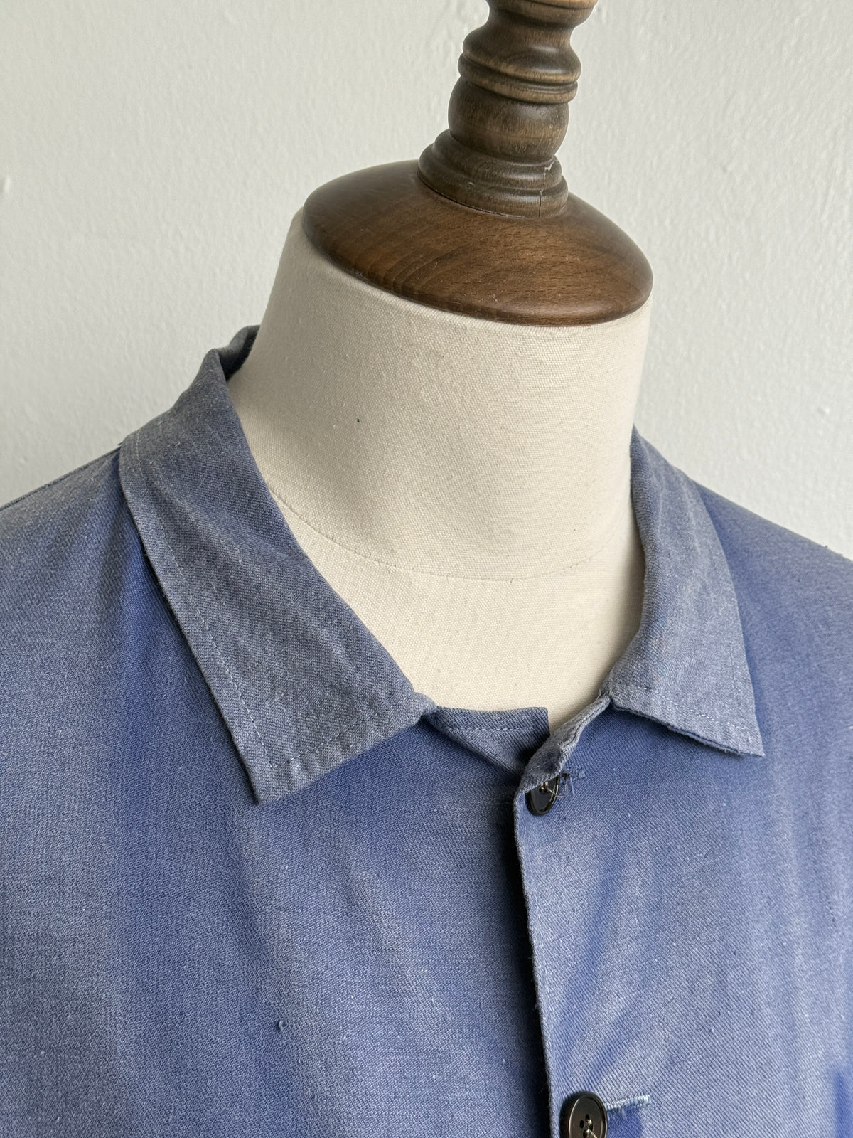 Blue French 1970's Vintage Workwear Chore Jacket Ghost Pocket CH388 - Medium