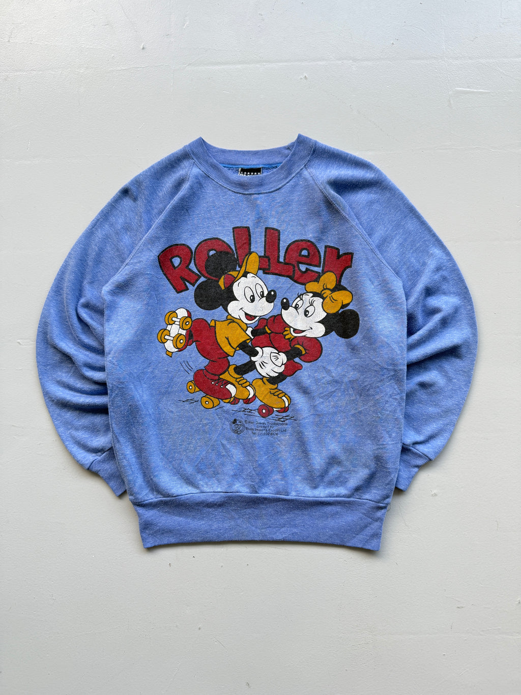 Blue Mickey and Minnie 90's Vintage Disney Graphic Sweatshirt - Small