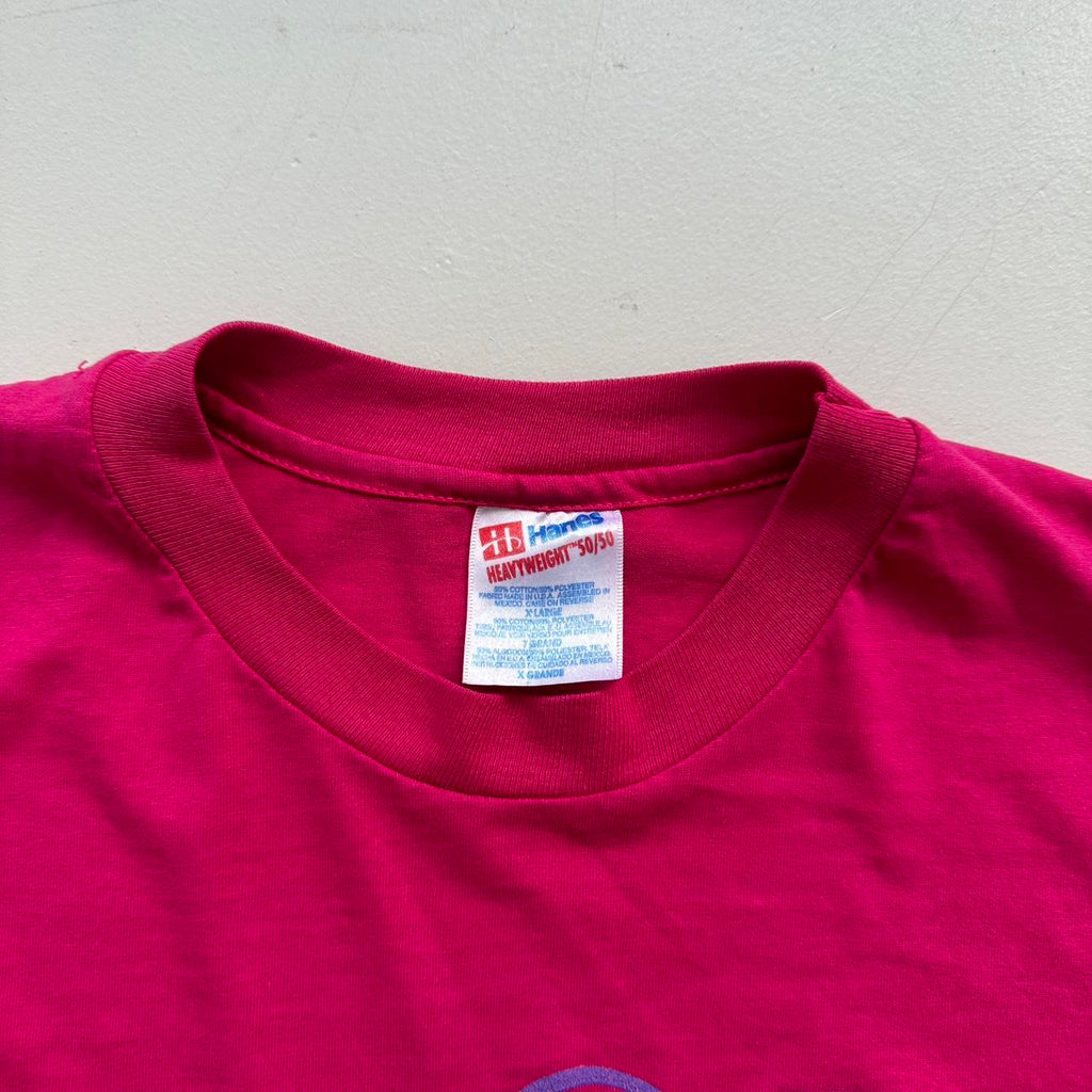 My Heart Belongs to a Soldier' 90s Vintage Pink T-shirt - XL