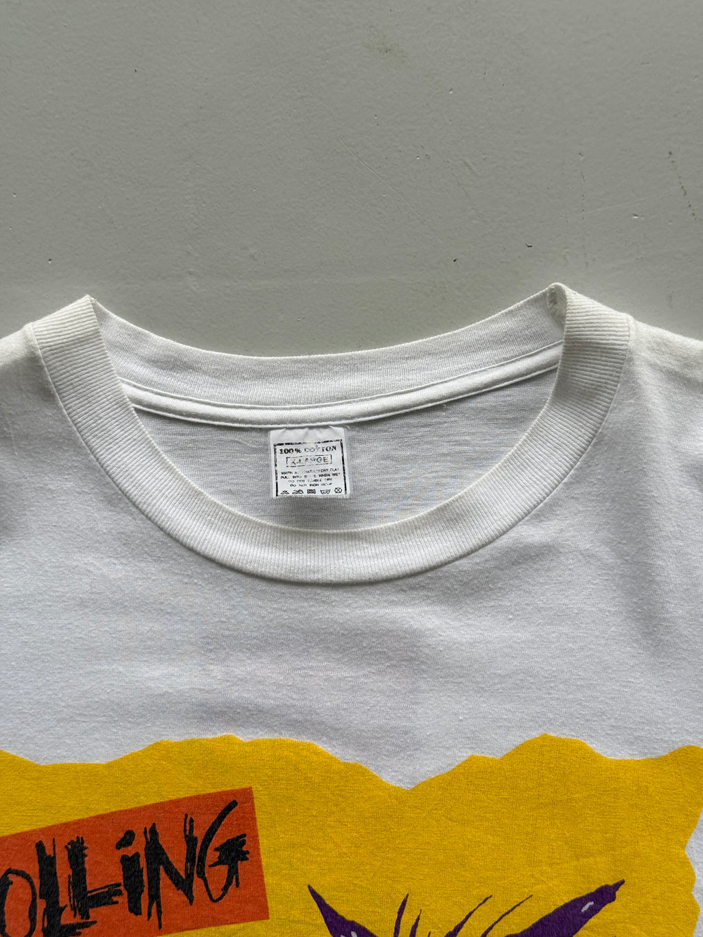 White Rolling Stone 90's Vintage Graphic Band T-Shirt - XL