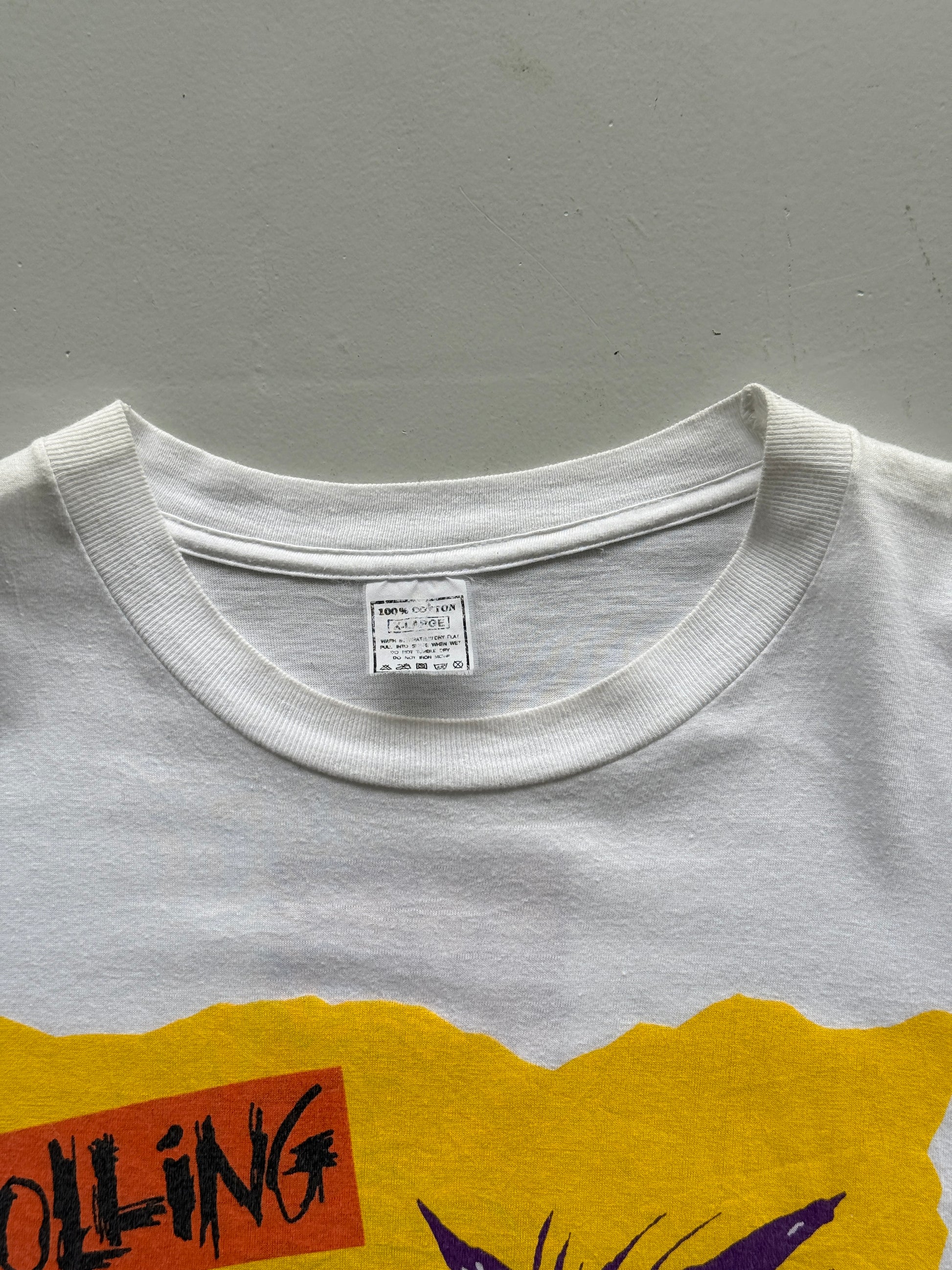 White Rolling Stone 90's Vintage Graphic Band T-Shirt - XL