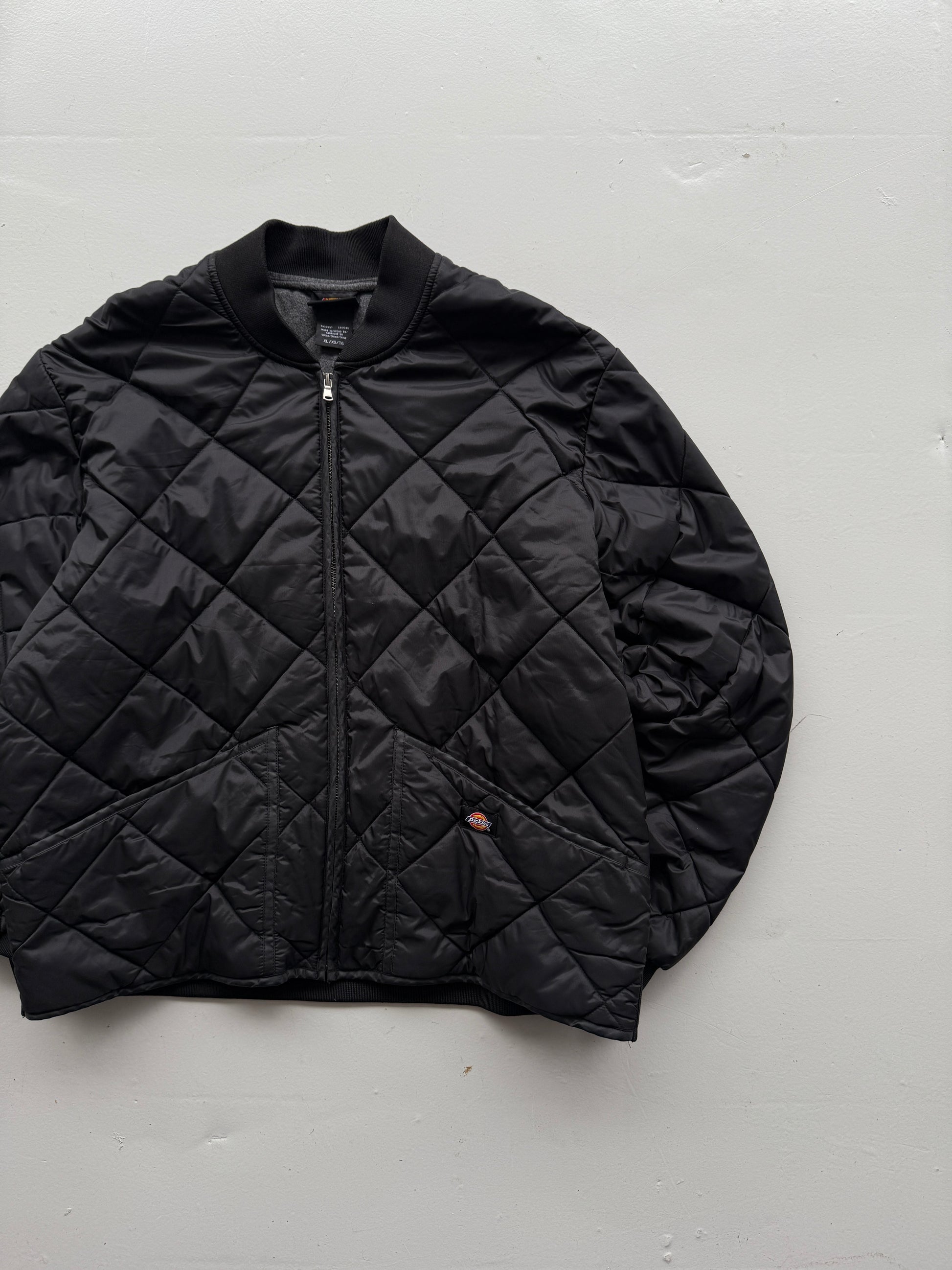 Black Dickies 00's Vintage Quilted Bomber Jacket - XL