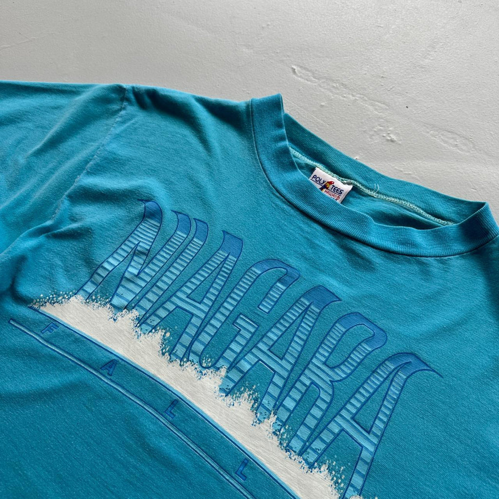 Aqua Blue Niagara Falls Canada 90s Vintage T-shirt - Small