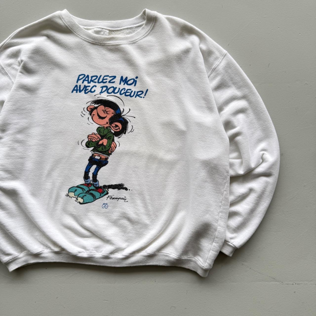 White French Cartoon 90s Vintage Graphic Sweatshirt - Small