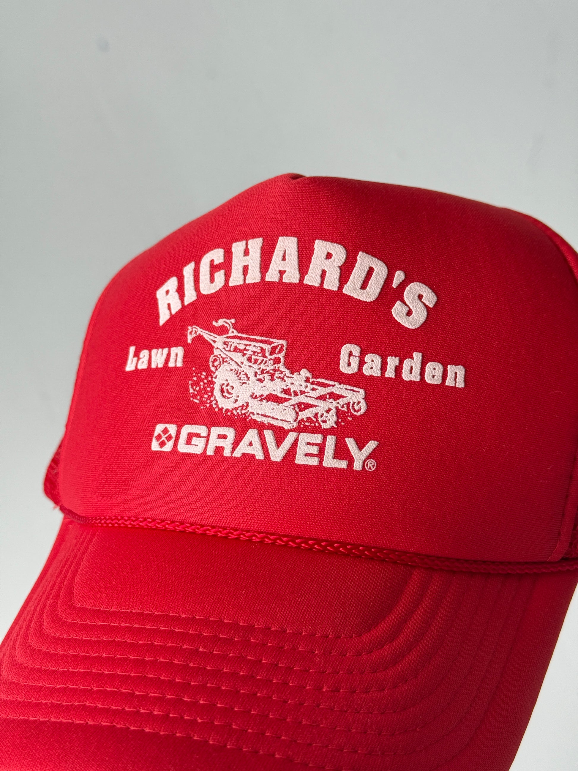 Red Richards Landscaping Vintage Foam and Mesh SnapBack Trucker Cap