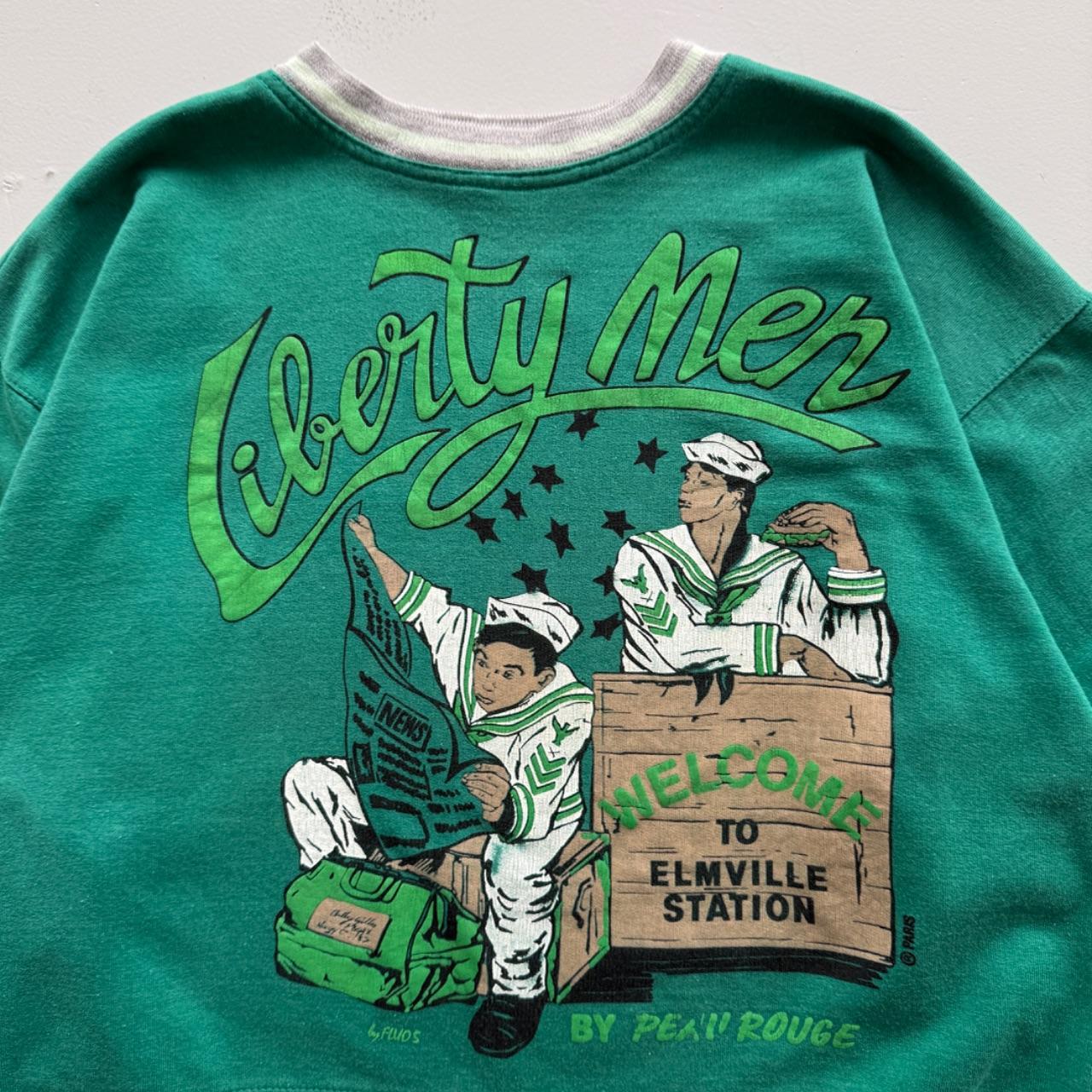 Green Liberty Men 80’s Vintage Graphic Sweatshirt - Boxy Large