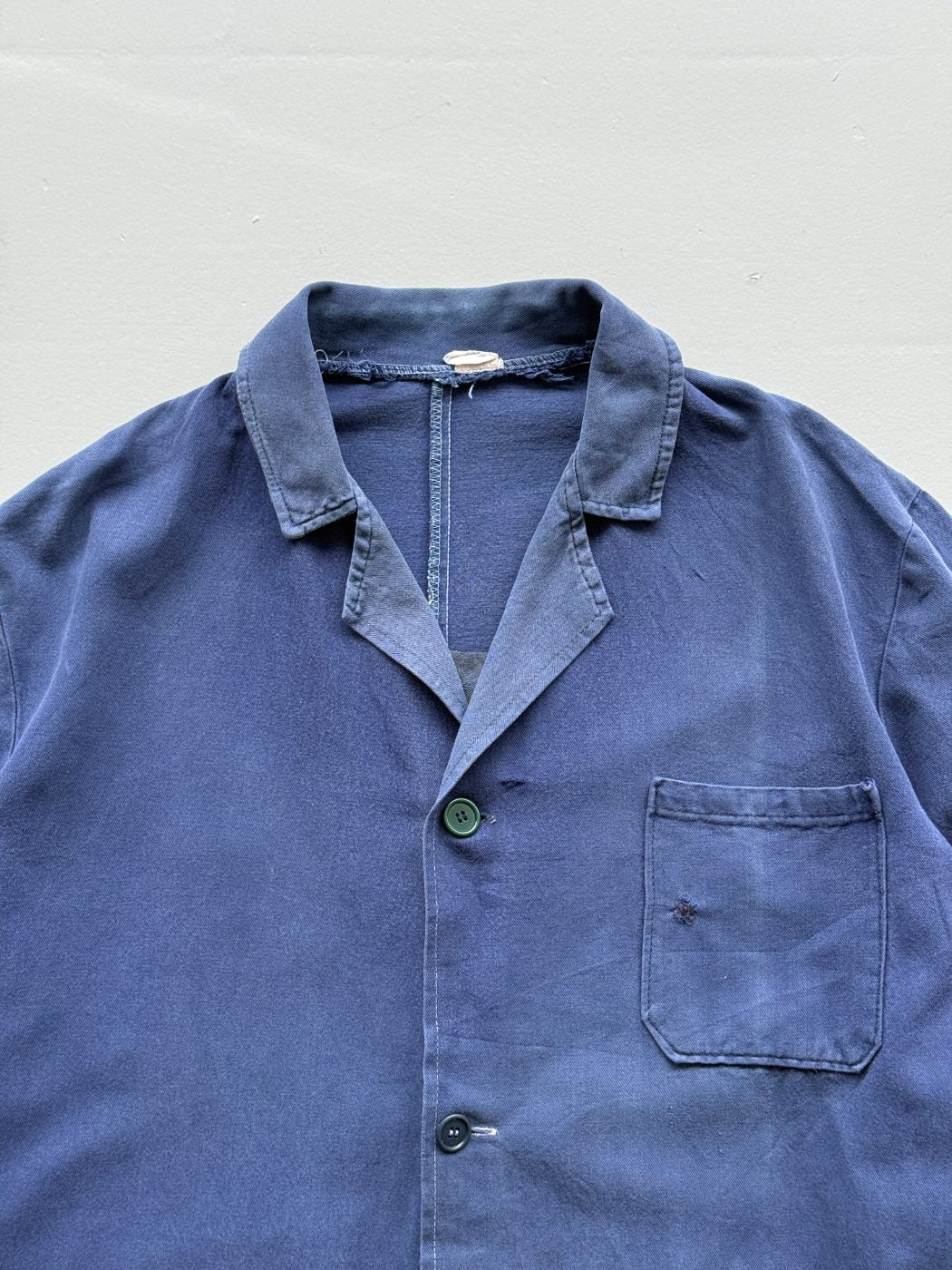 French Indigo Blue Vintage Chore Jacket CH241 - Medium