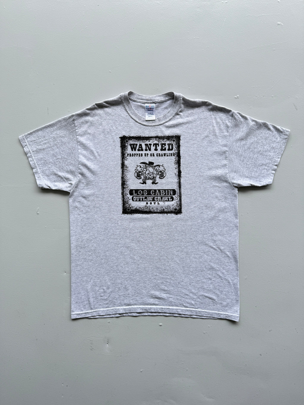 Grey Wanted Western 00's Vintage Graphic T-Shirt - XL
