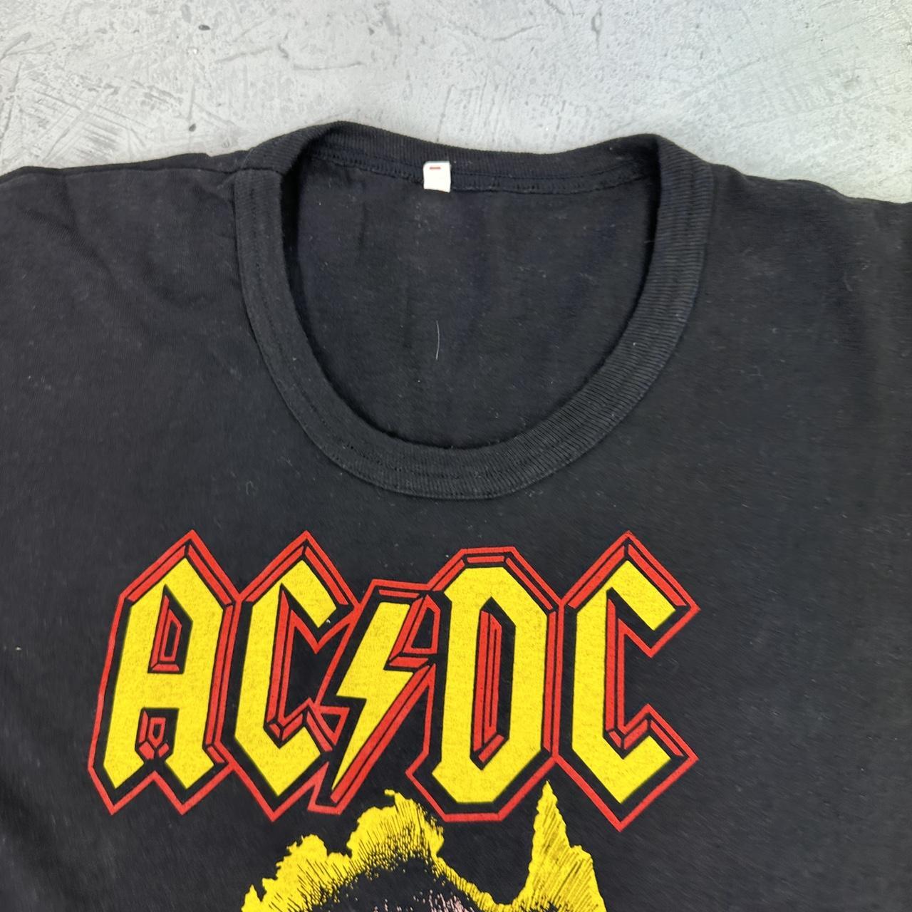 AC/DC Black Vintage 1970s Band T-shirt - Small