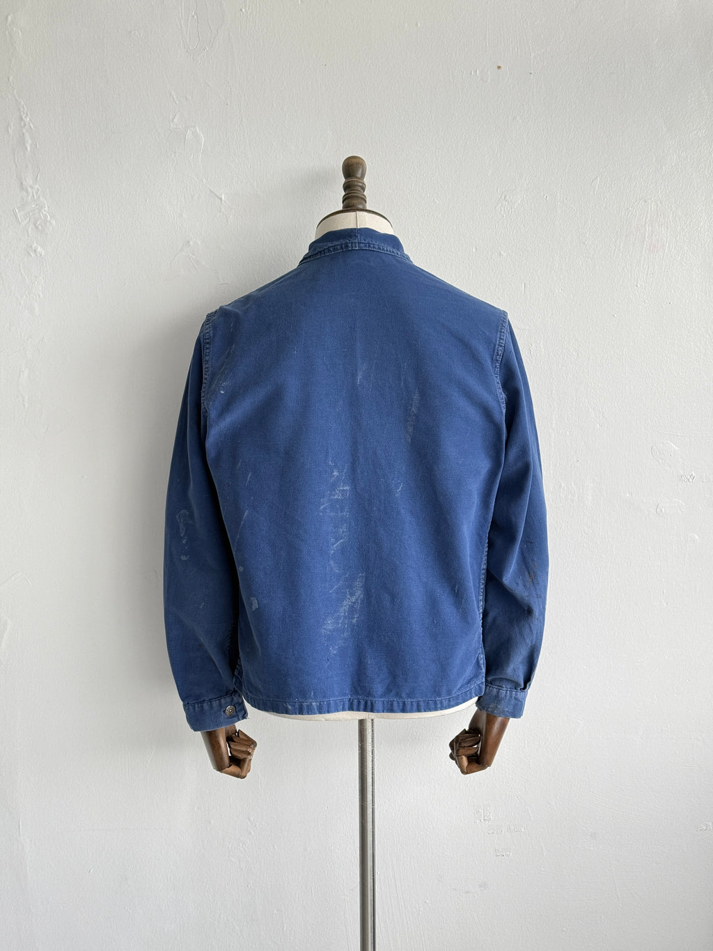 Thrashed Blue French 50s/60s Vintage Workwear Chore Jacket CH526 - Small