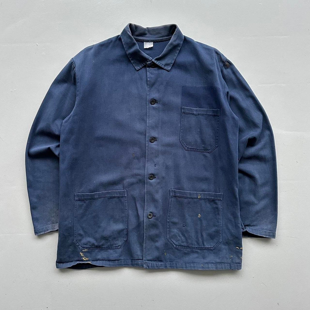 Faded Blue French Workwear 90’s Vintage Chore Jacket CH021 - Large