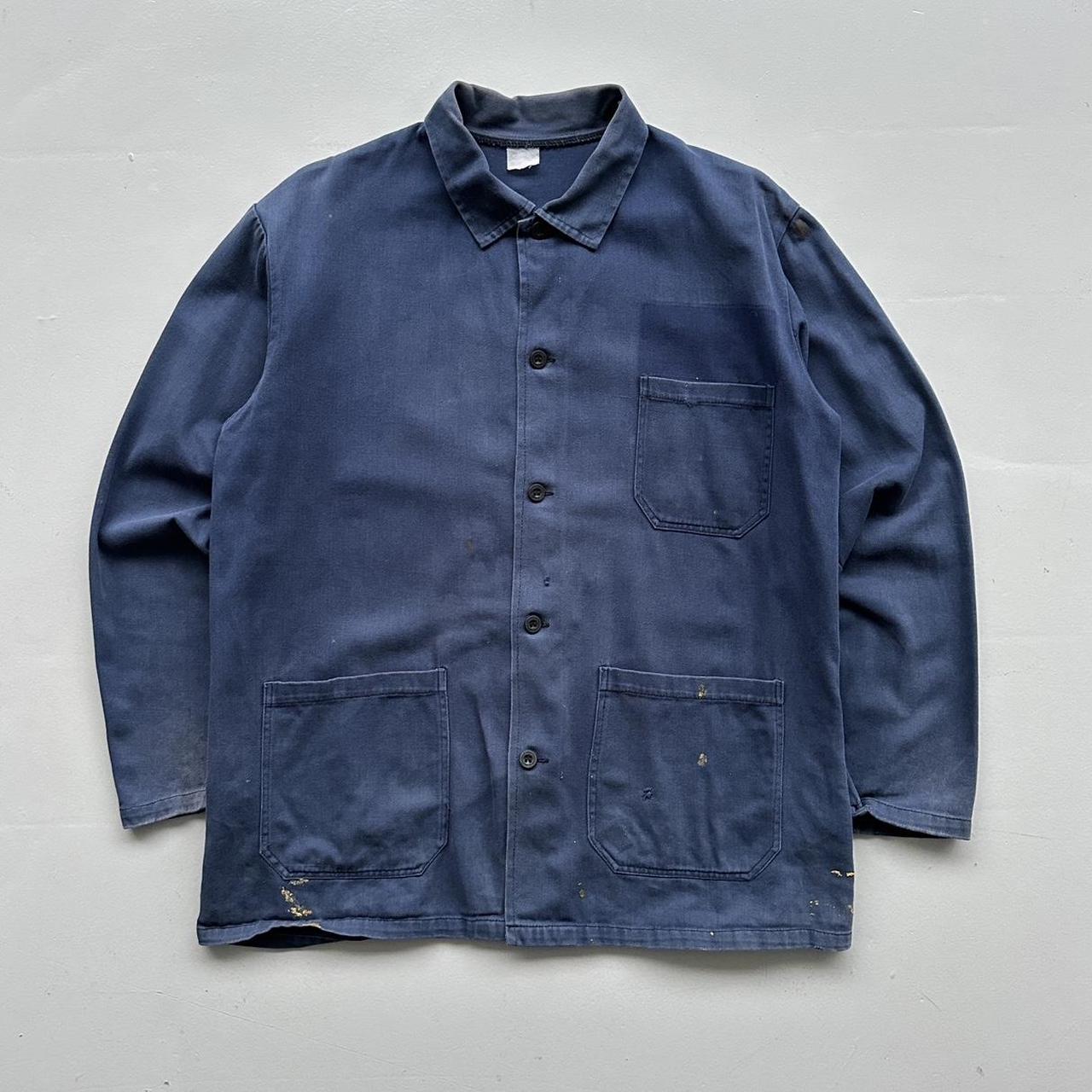 Faded Blue French Workwear 90’s Vintage Chore Jacket CH021 - Large