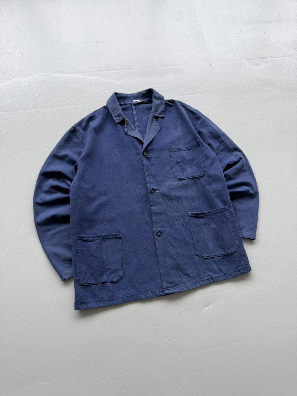 French Indigo Blue Vintage Chore Jacket CH241 - Medium