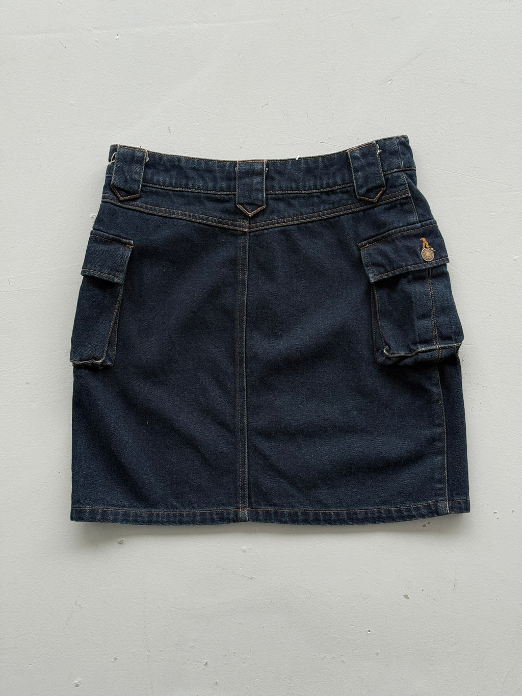Dark Blue 00's Vintage Y2K Denim Mini Skirt - Size 8