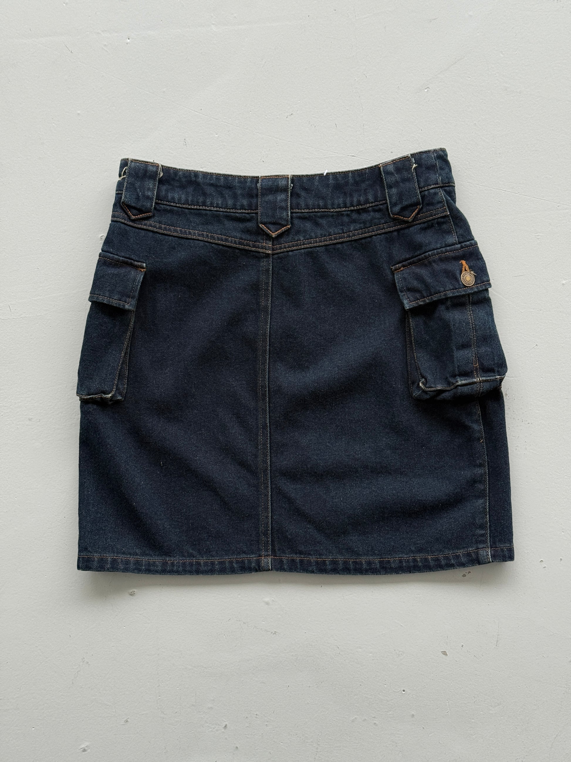 Dark Blue 00's Vintage Y2K Denim Mini Skirt - Size 8