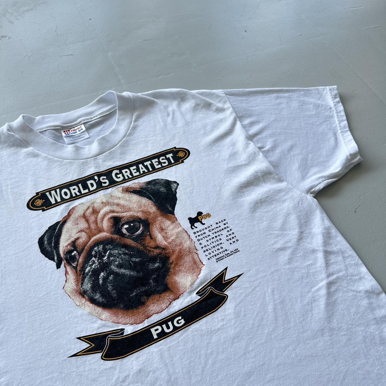 White Worlds Greatest Pug Vintage 90's T-shirt - XL