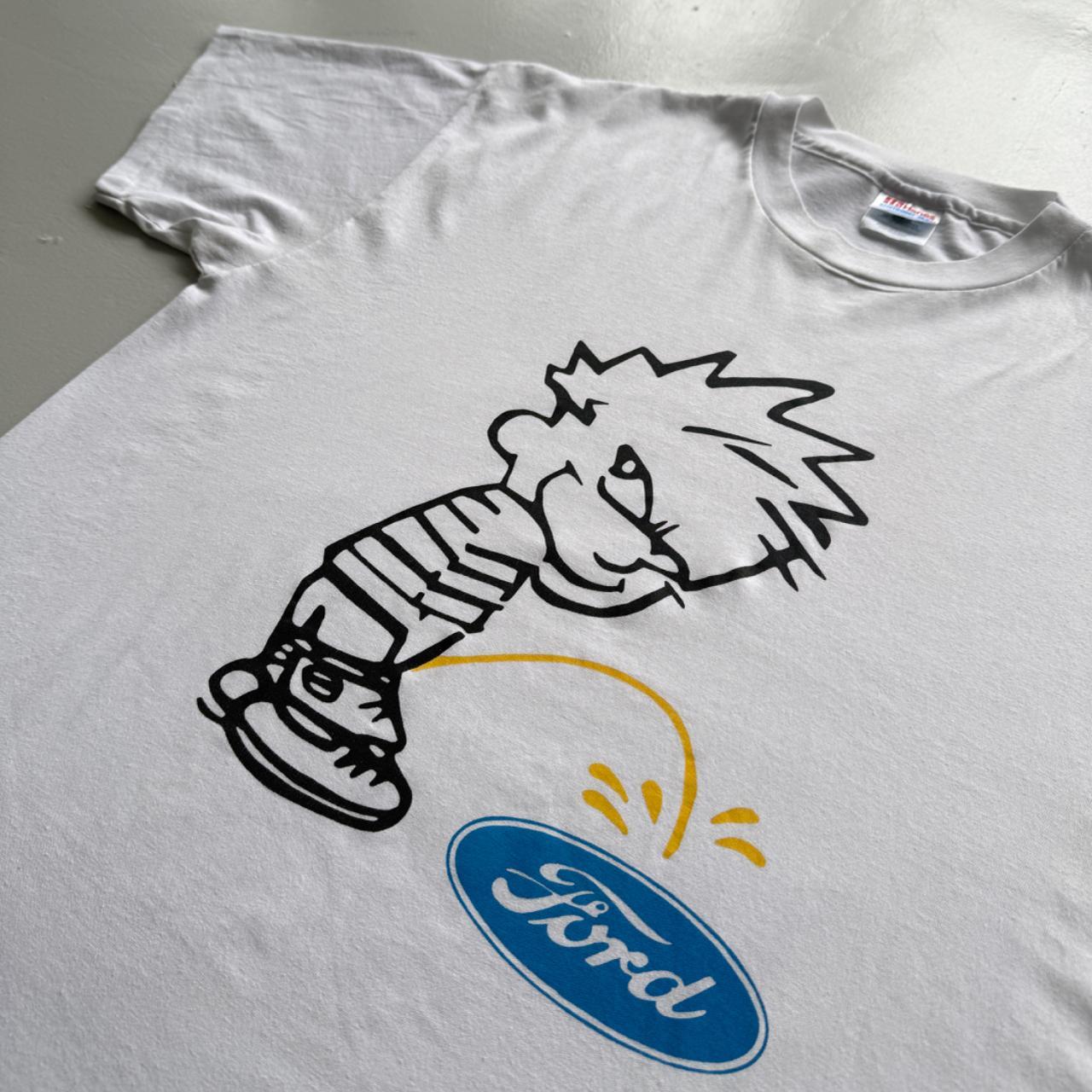 White Cartoon Ford 90s Vintage Graphic T-Shirt - XL