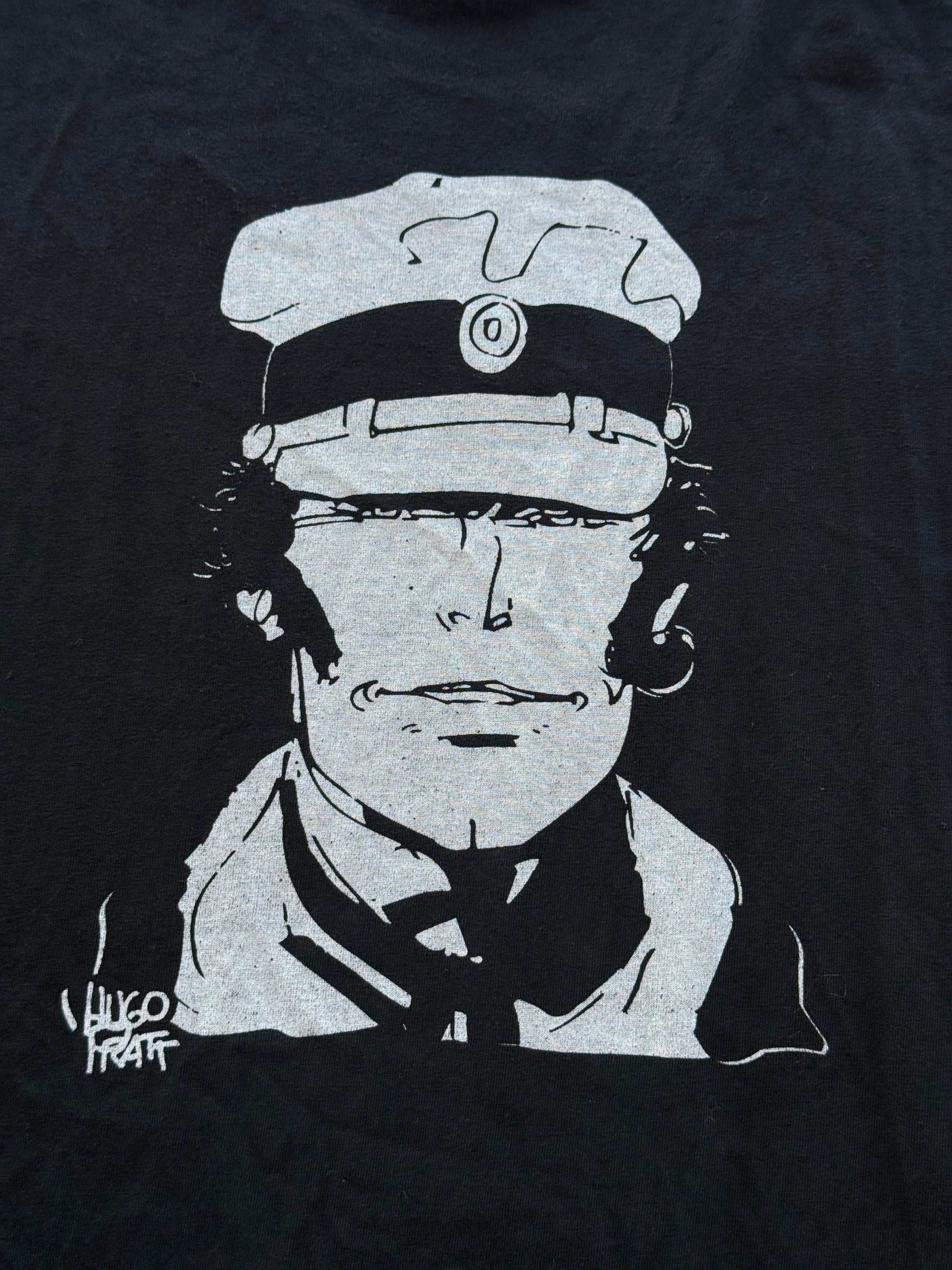 Black Corto Maltese Hugo Pratt Vintage Graphic T-Shirt - Large