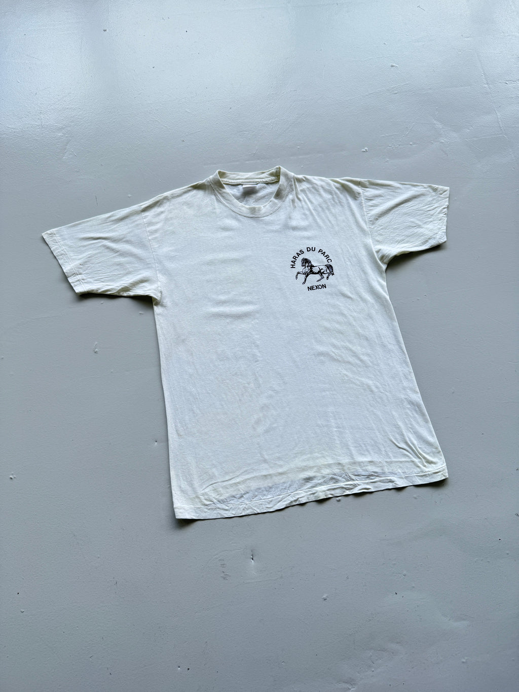 Yellow Haras Du Parc 90's Vintage SingleHorse Graphic T-Shirt - Medium