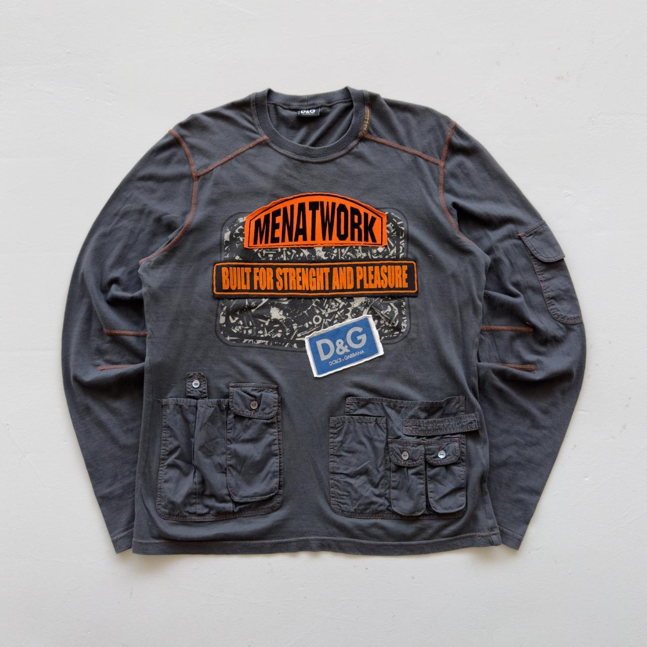 Grey Dolce & Gabbana Rare 00's D&G Graphic Long Sleeve - XL