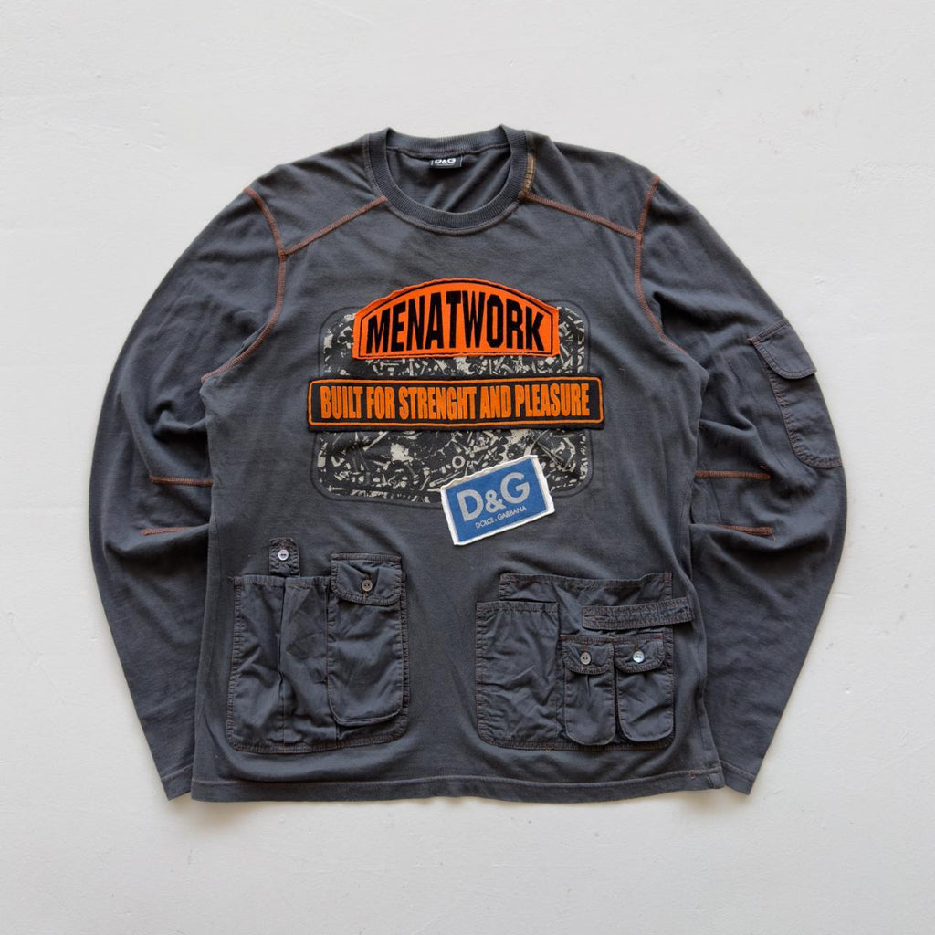 Grey Dolce & Gabbana Rare 00's D&G Graphic Long Sleeve - XL