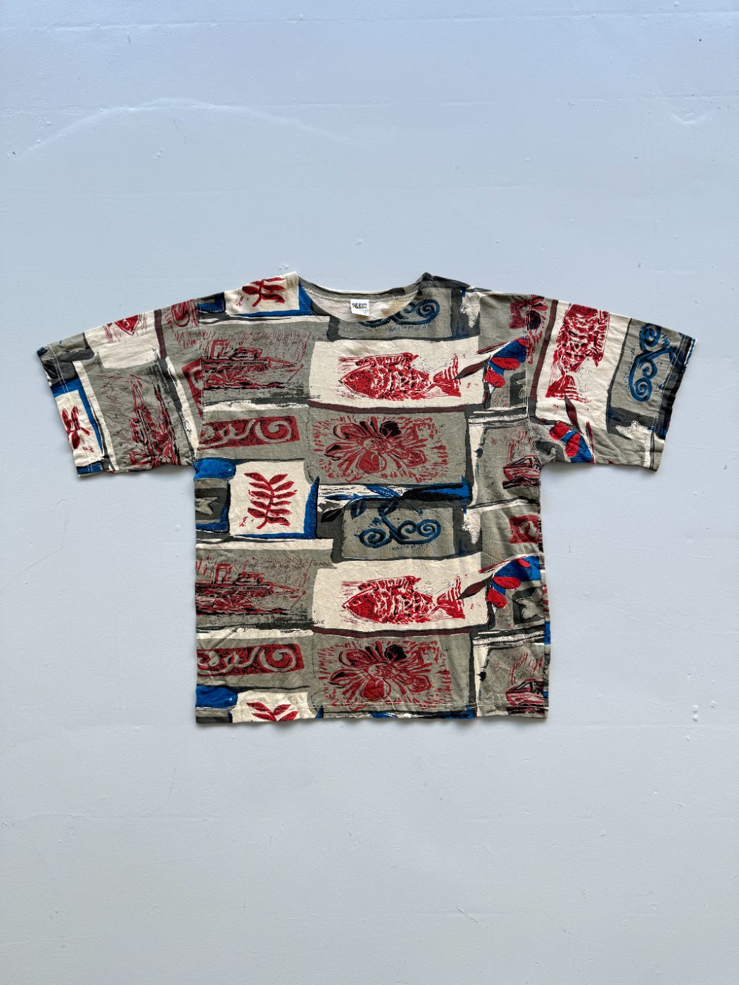 Saso All Over Print 90's Surfwear Vintage T-Shirt - XL