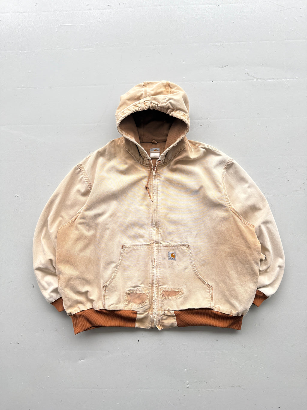 Faded Cream Carhartt 90's Vintage Canvas Active Jacket - 3XL