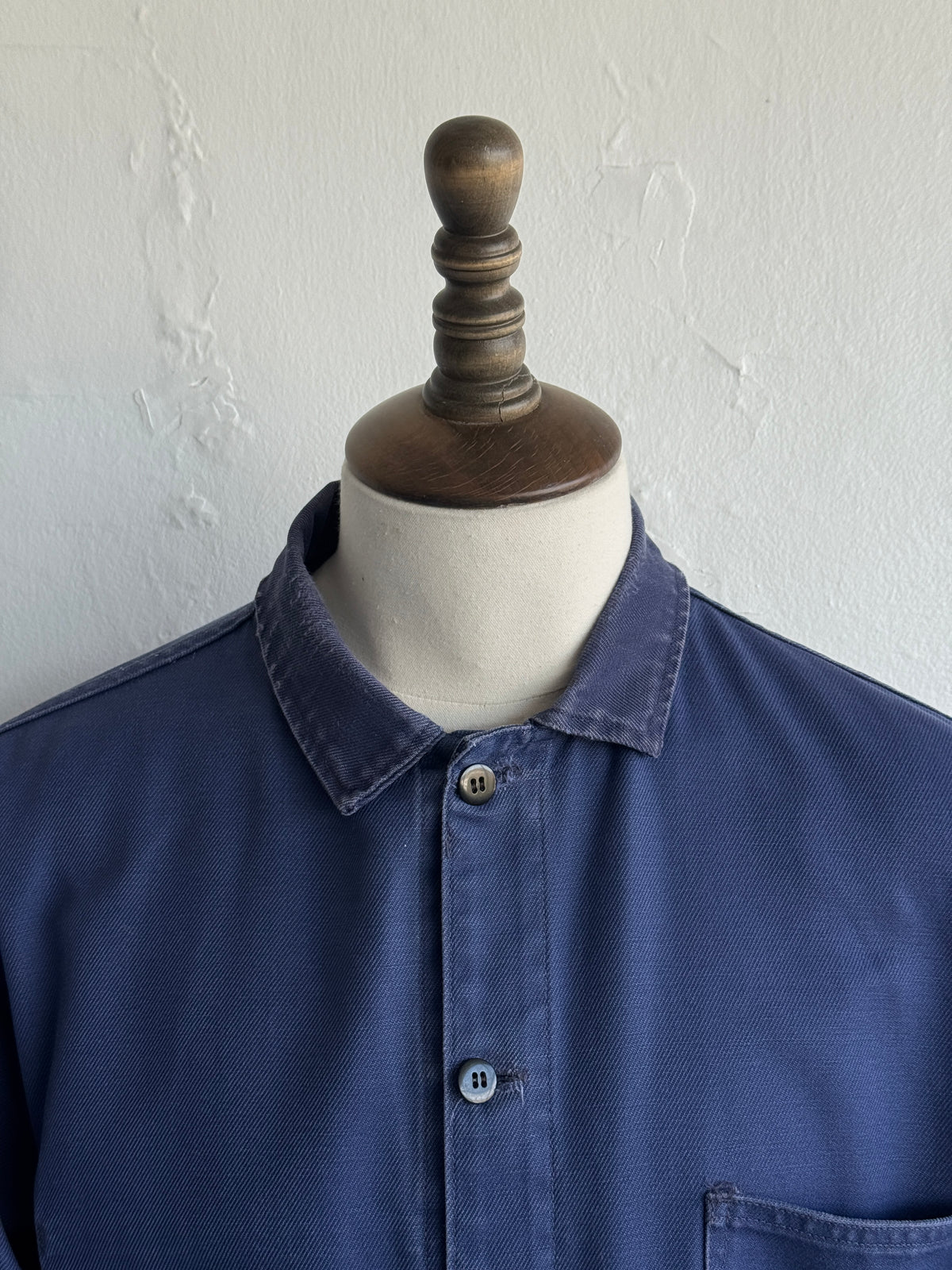 Thrashed Blue French Vintage Workwear Chore Jacket CH428 - Medium
