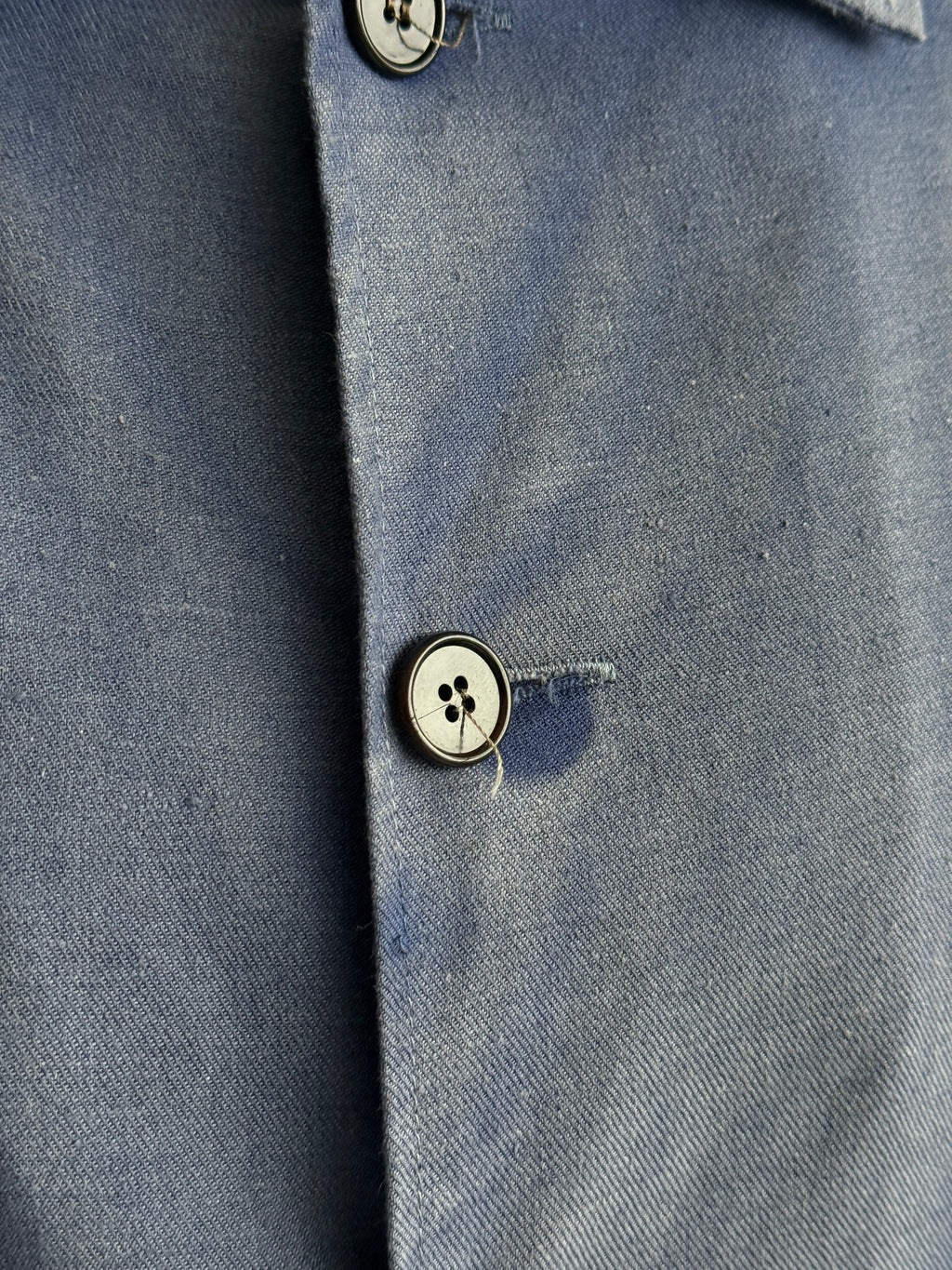 Blue French 1970's Vintage Workwear Chore Jacket Ghost Pocket CH388 - Medium