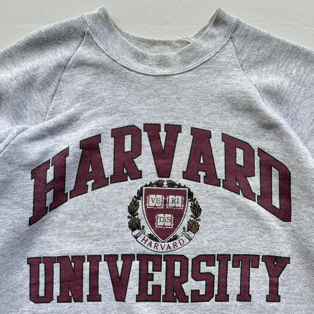 Grey Harvard University 80’s Raglan Vintage Graphic Sweatshirt - Medium