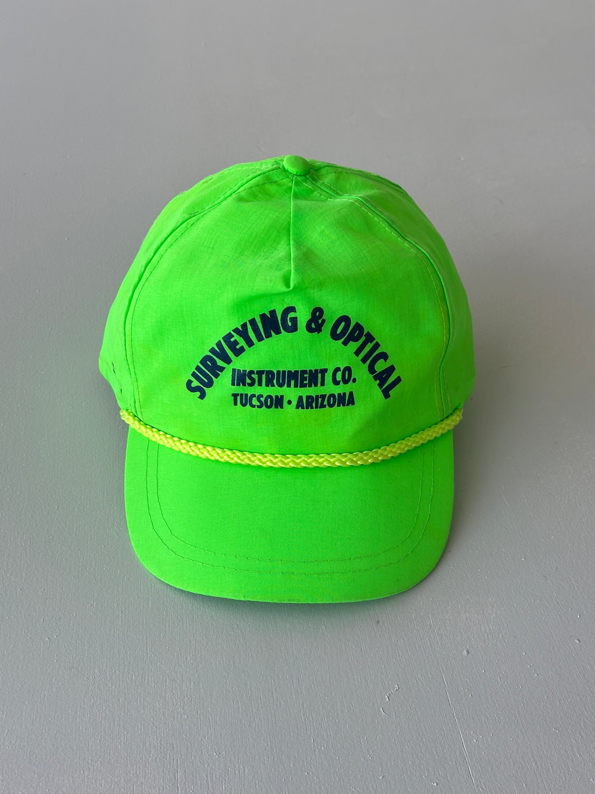 Neon Green Surveying & Optical 90's Vintage SnapBack Trucker Cap