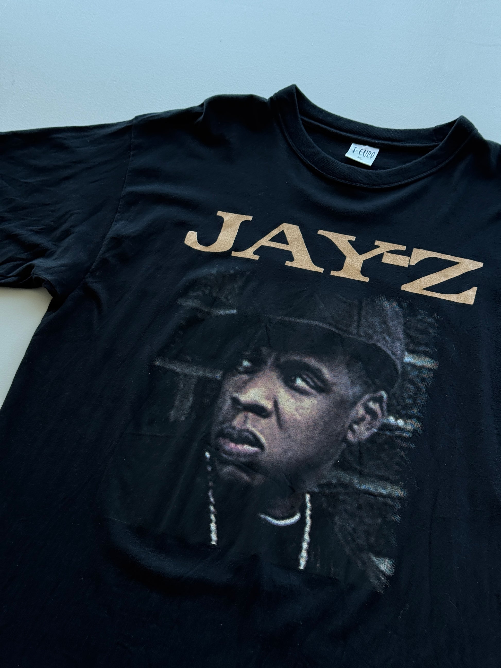 Black Jay-Z American Gangster 2008 Vintage Tour Graphic T-Shirt - Large