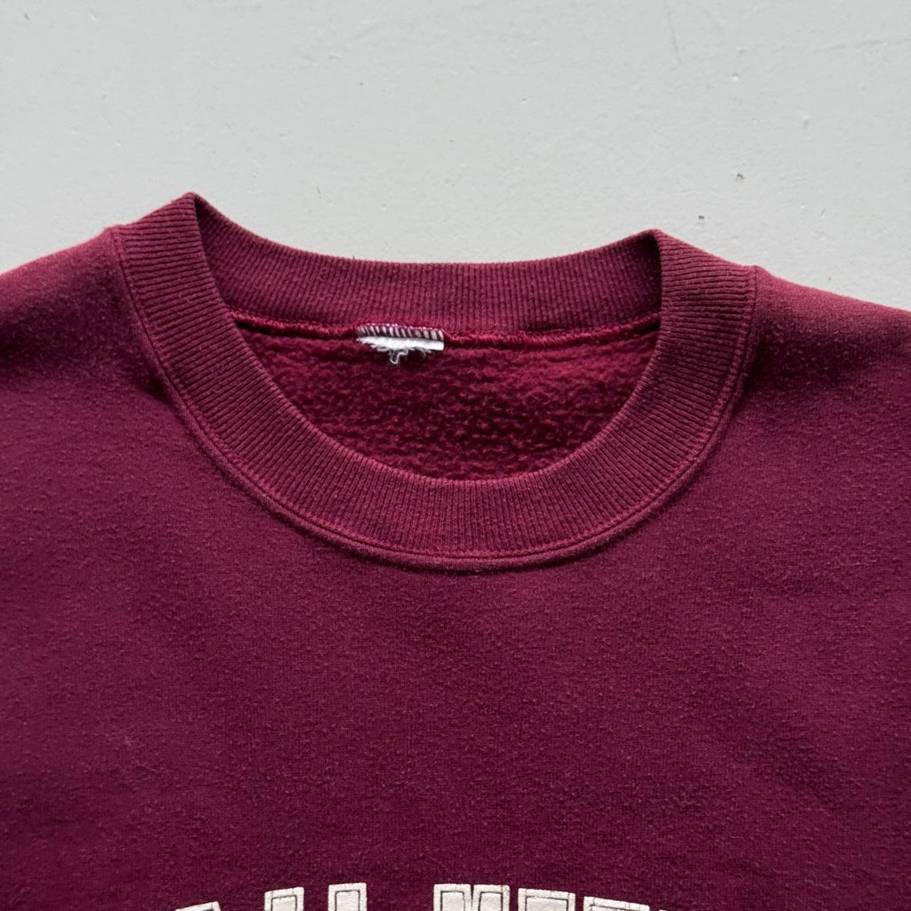 Maroon Collage Frat 90's Vintage Graphic Sweatshirt - Large