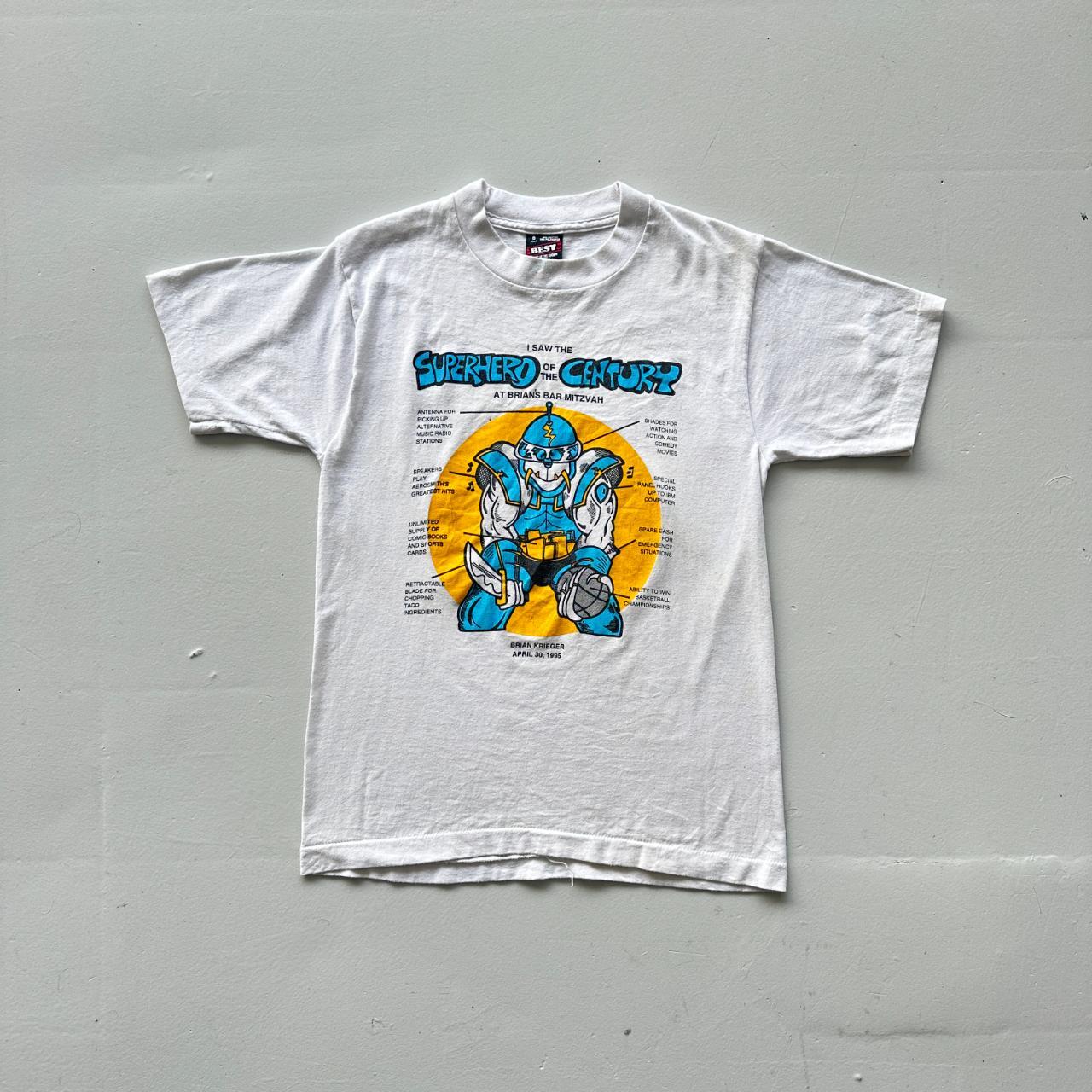 White Superhero Of The Century Vintage 90's T-shirt - X-Small