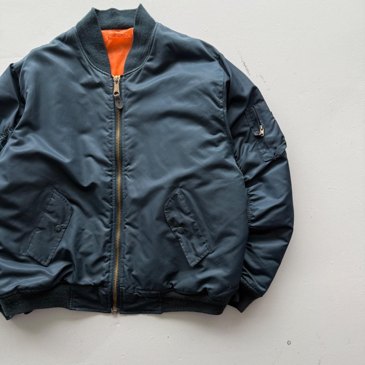 Navy Blue 80’s Vintage Bomber Jacket - XL