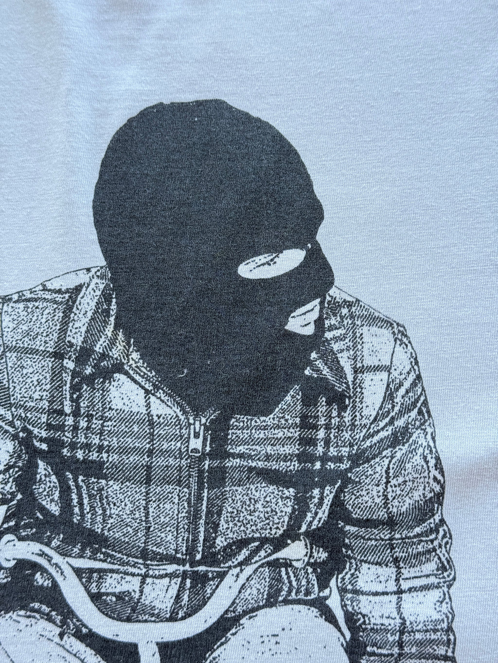 Cream B.I.K.E. Balaclava BMX Y2K Vintage Graphic T-Shirt - Medium