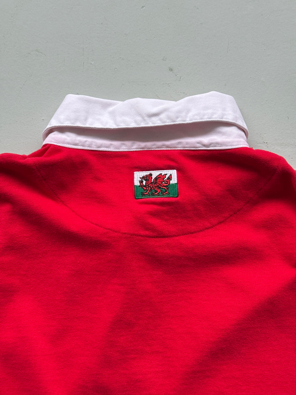 Red Wales 90's Vintage Long Sleeve Rugby Union Jersey Polo - Large