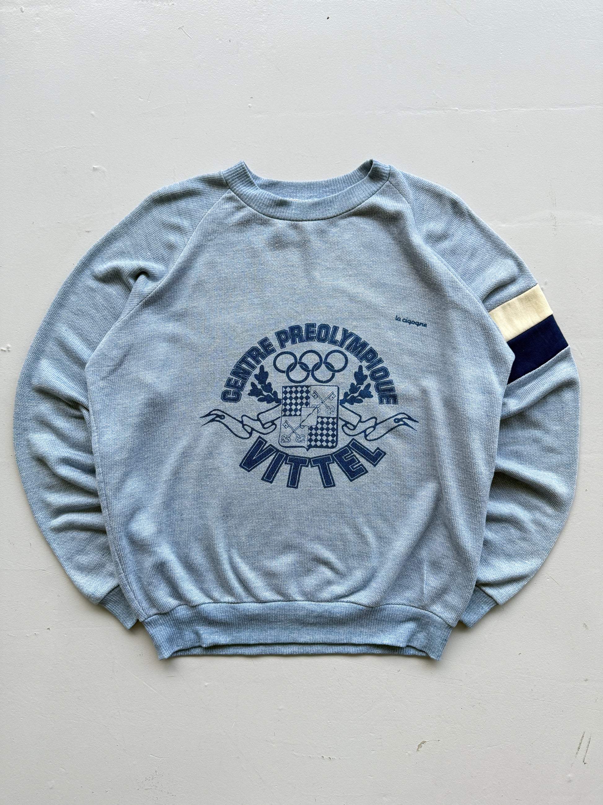 Light Blue La Ciqoqne 80's Vintage Graphic Olympic Sweatshirt Jumper - Medium