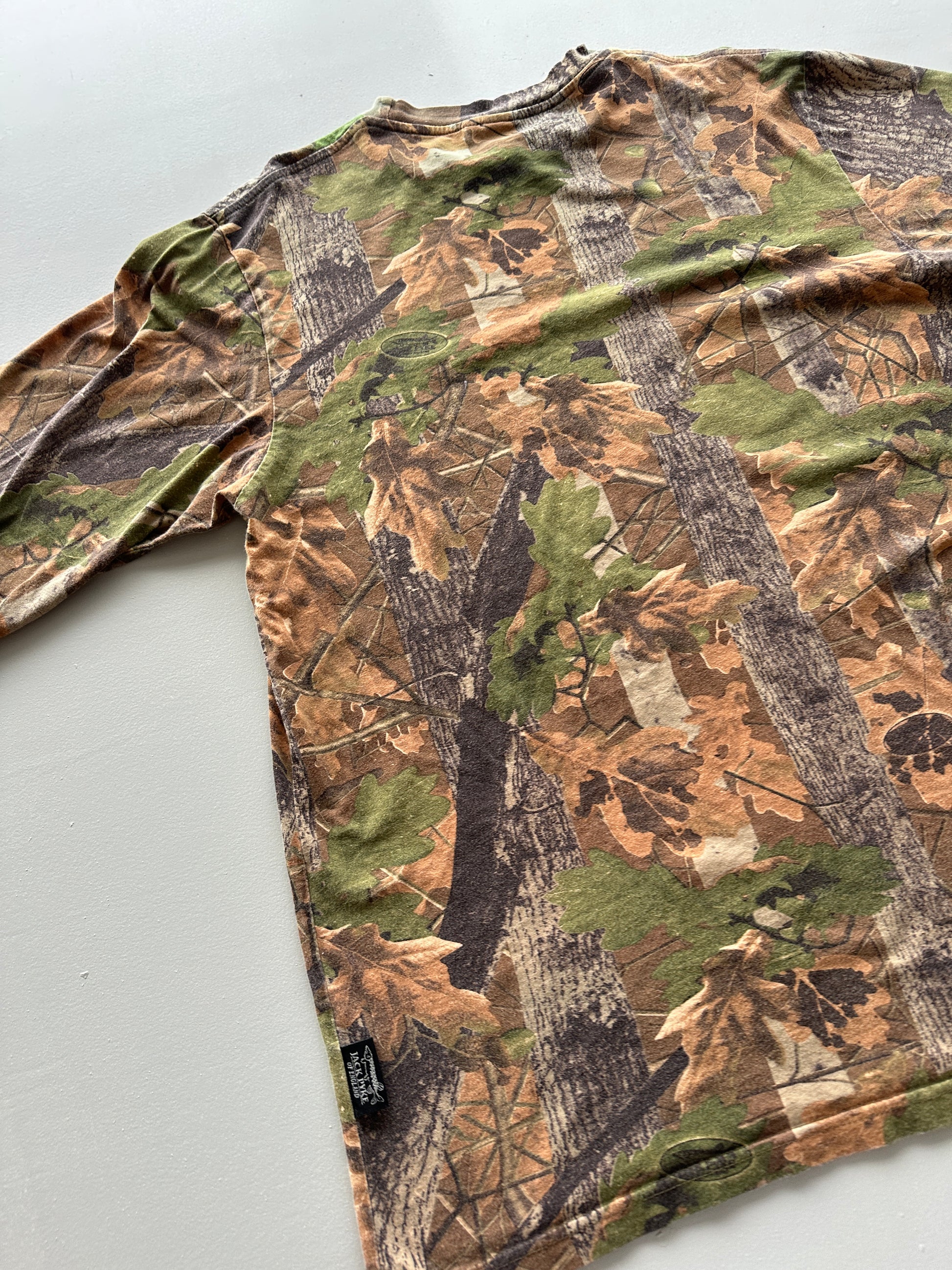 Real Tree Camo All-Over Jack Pyke Print Vintage Long Sleeve T-shirt - XL