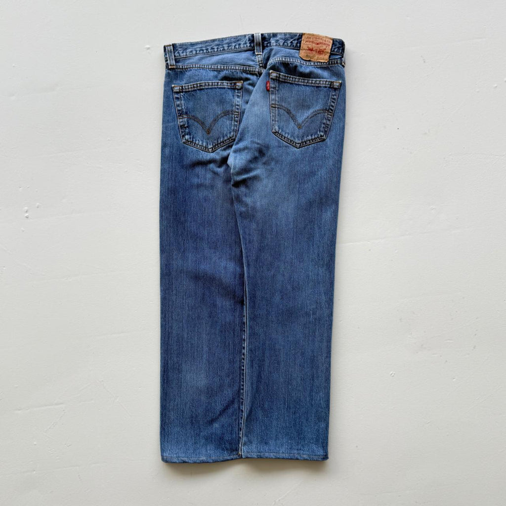 Blue Levi's 501 Denim 00's Vintage Jeans - 34” x 31”