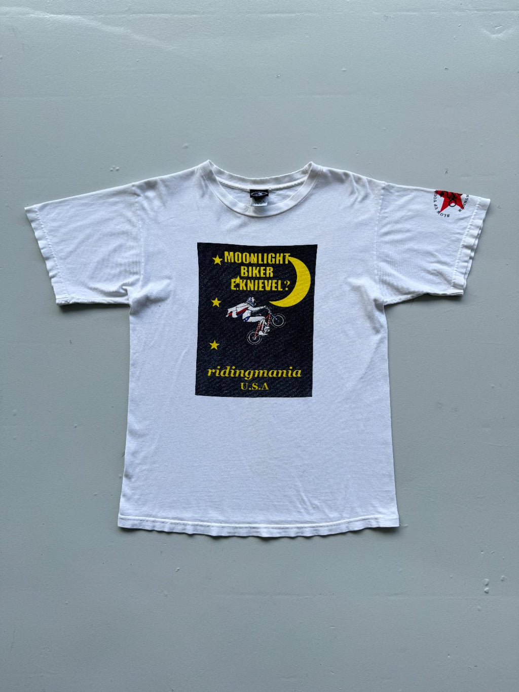 USA Evel Knievel 'Moonlight Biker' 90's Vintage Graphic T-Shirt - Small