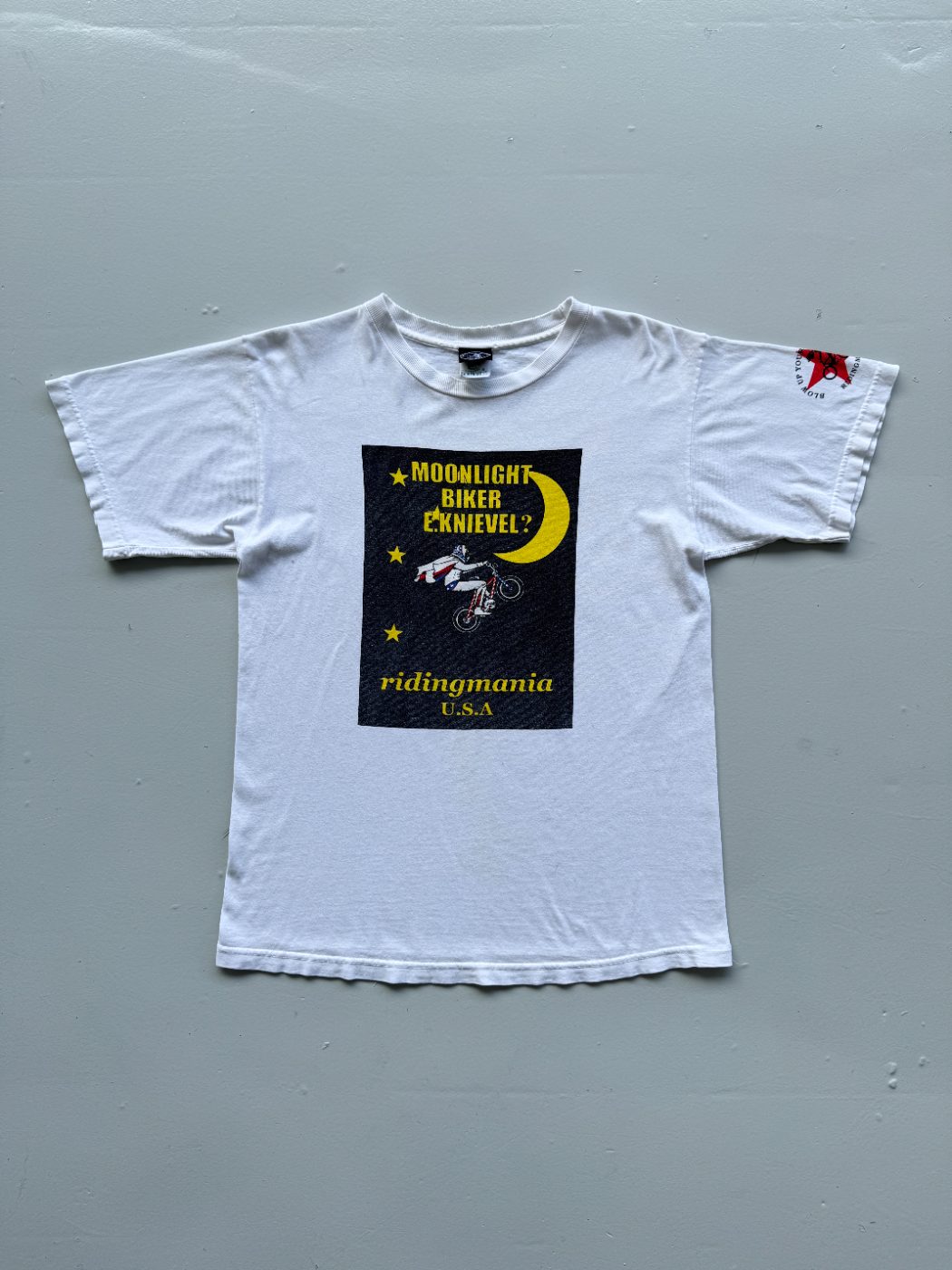 USA Evel Knievel 'Moonlight Biker' 90's Vintage Graphic T-Shirt - Small